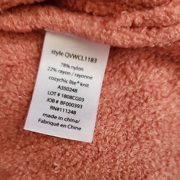 Barefoot Dreams Cozychic Lite Knit in Coral, Size S/M - Picture 3 of 5